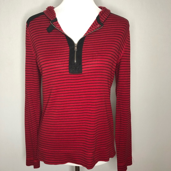 half red half black hoodie